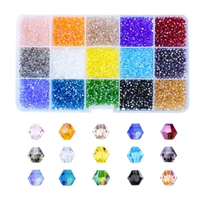Mandala Crafts Bicone Crystal Beads for Jewelry Making Faceted Bicone Crystal Glass Beads for Jewelry Making Crafts Beading