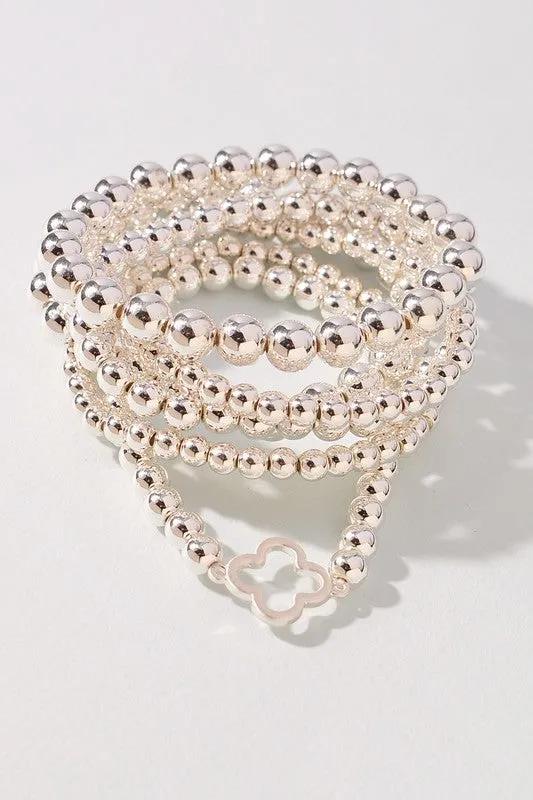 Multi Strand Clover Beaded Bracelet