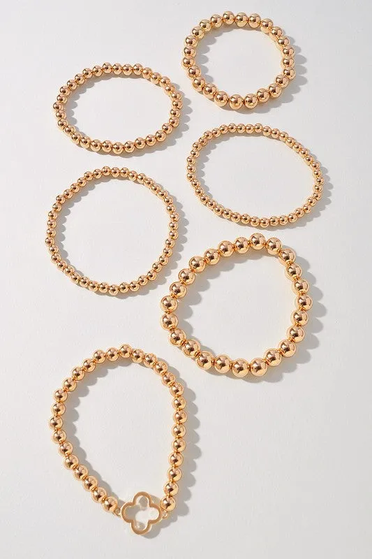 Multi Strand Clover Beaded Bracelet