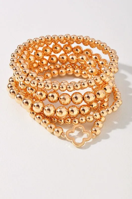 Multi Strand Clover Beaded Bracelet