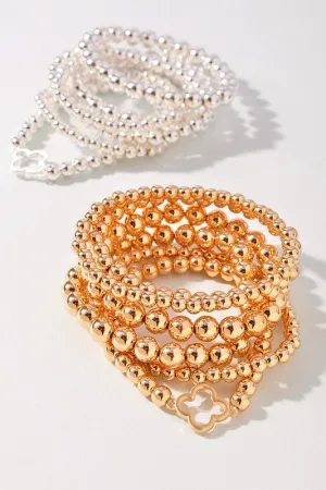 Multi Strand Clover Beaded Bracelet