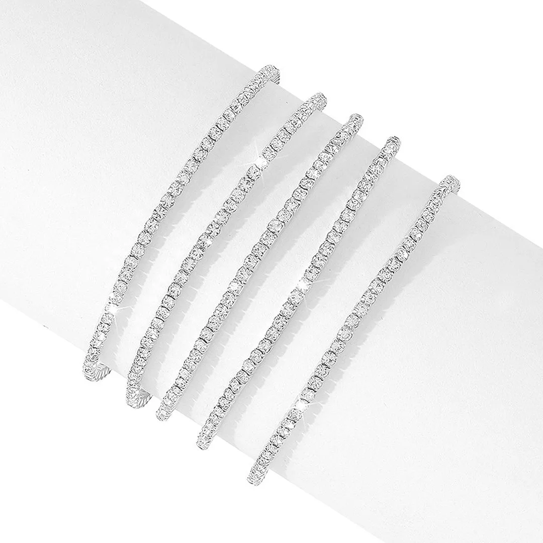 Multi Stretch Crystal Bracelet Set