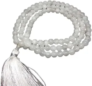 Natural Rainbow Moonstone 6mm 108 Mala Beads, Spiritual, Meditation Beads, Reiki, Japa Mala, Buddhist Prayer Beads, Yoga Bracelet, healing beads LKMALA-RRGU-272