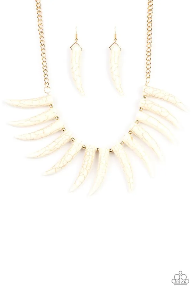 Paparazzi Necklace ~ Tusk Tundra - White