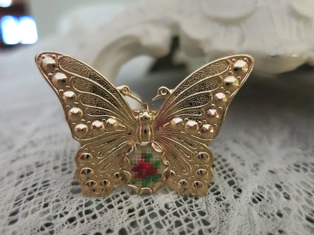 Petit Point Rose Earrings