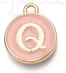 Pink Initial Letter Charms - Add On to Necklace
