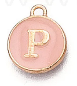 Pink Initial Letter Charms - Add On to Necklace