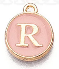 Pink Initial Letter Charms - Add On to Necklace