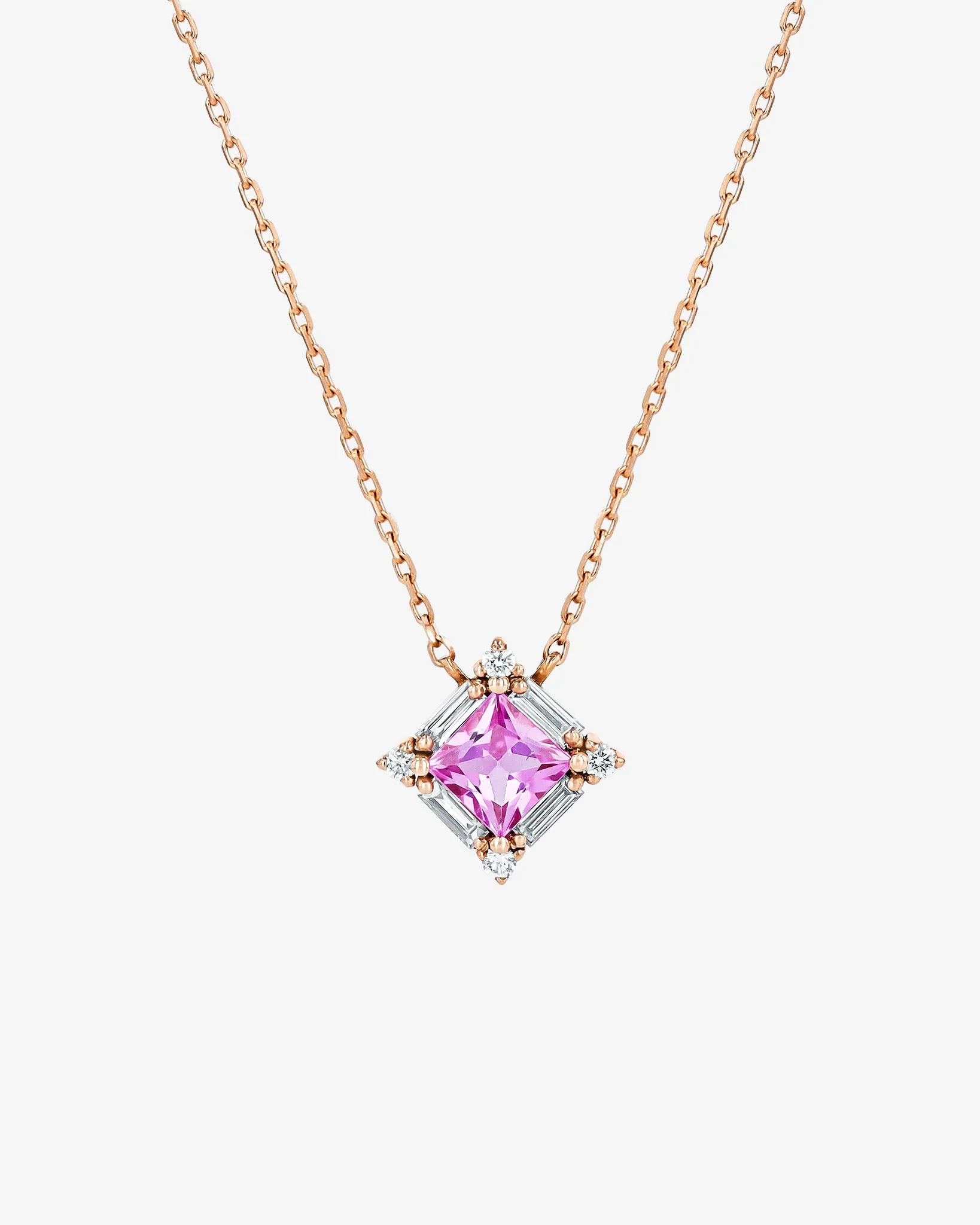 Princess Midi Pink Sapphire Pendant