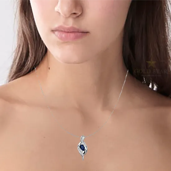 "SIMMY" SAPPHIRE & DIAMOND PENDANT
