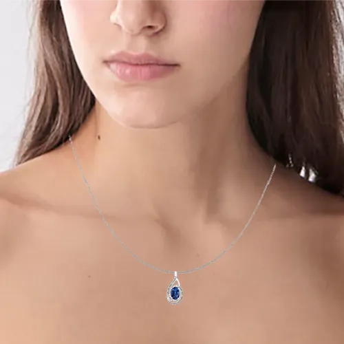 "STELLA" SAPPHIRE & DIAMOND PENDANT