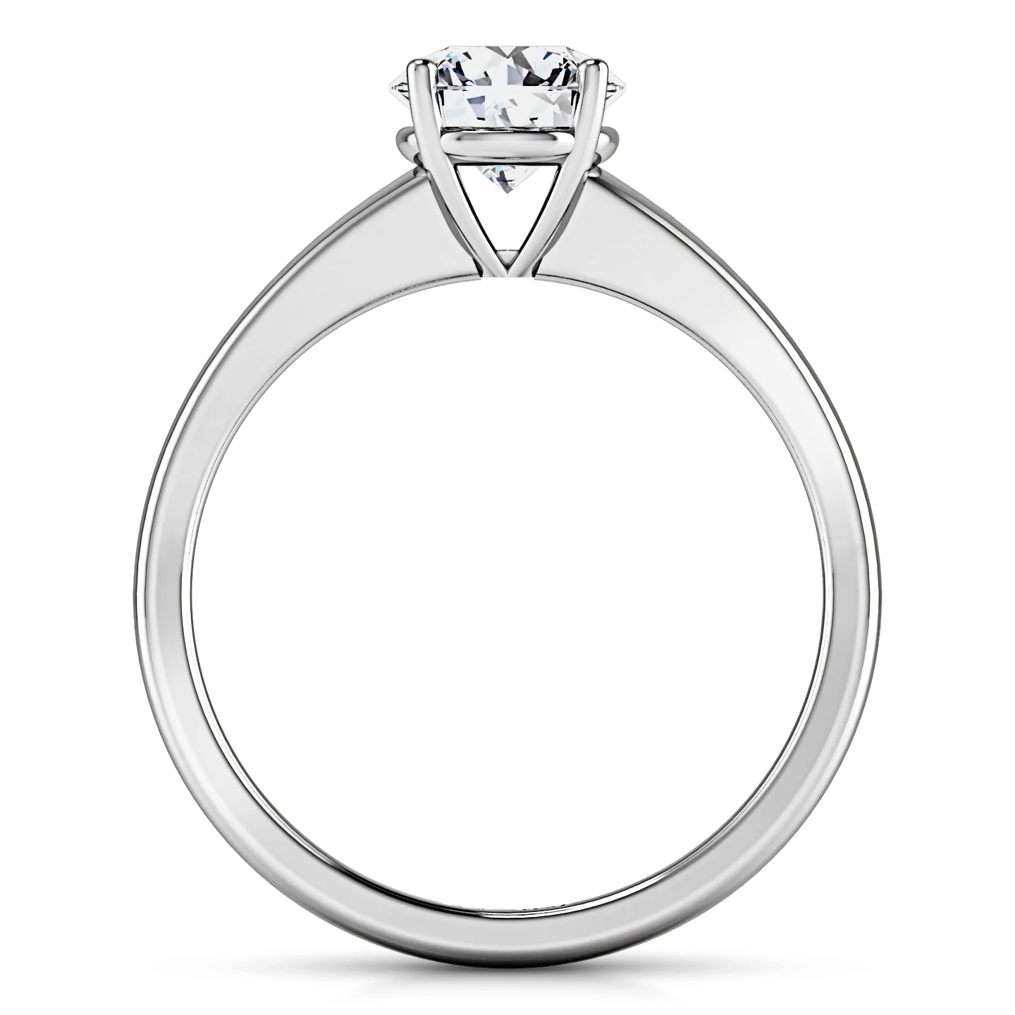 Round Diamond Solitaire Engagement Ring Nuovo 14K White Gold