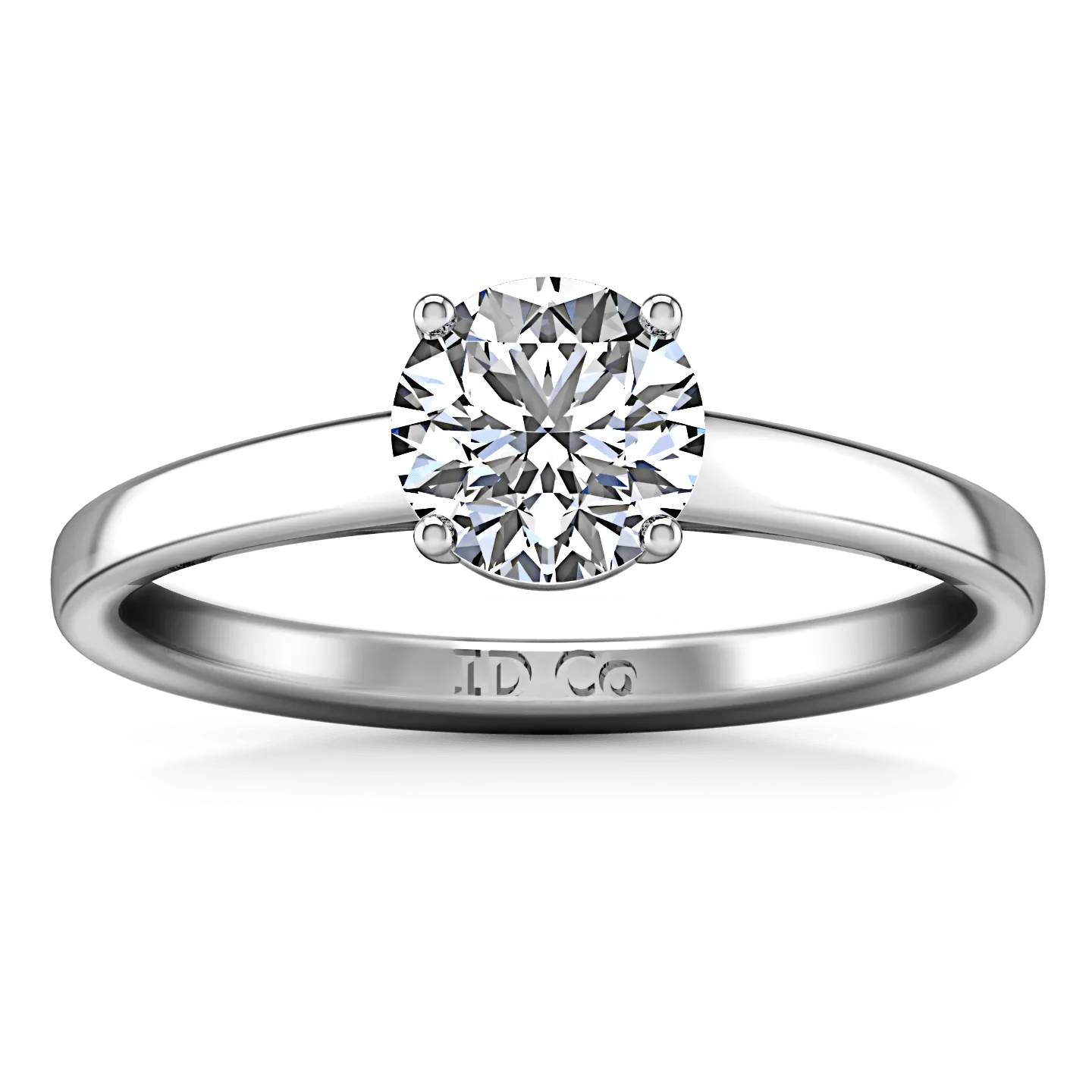 Round Diamond Solitaire Engagement Ring Nuovo 14K White Gold