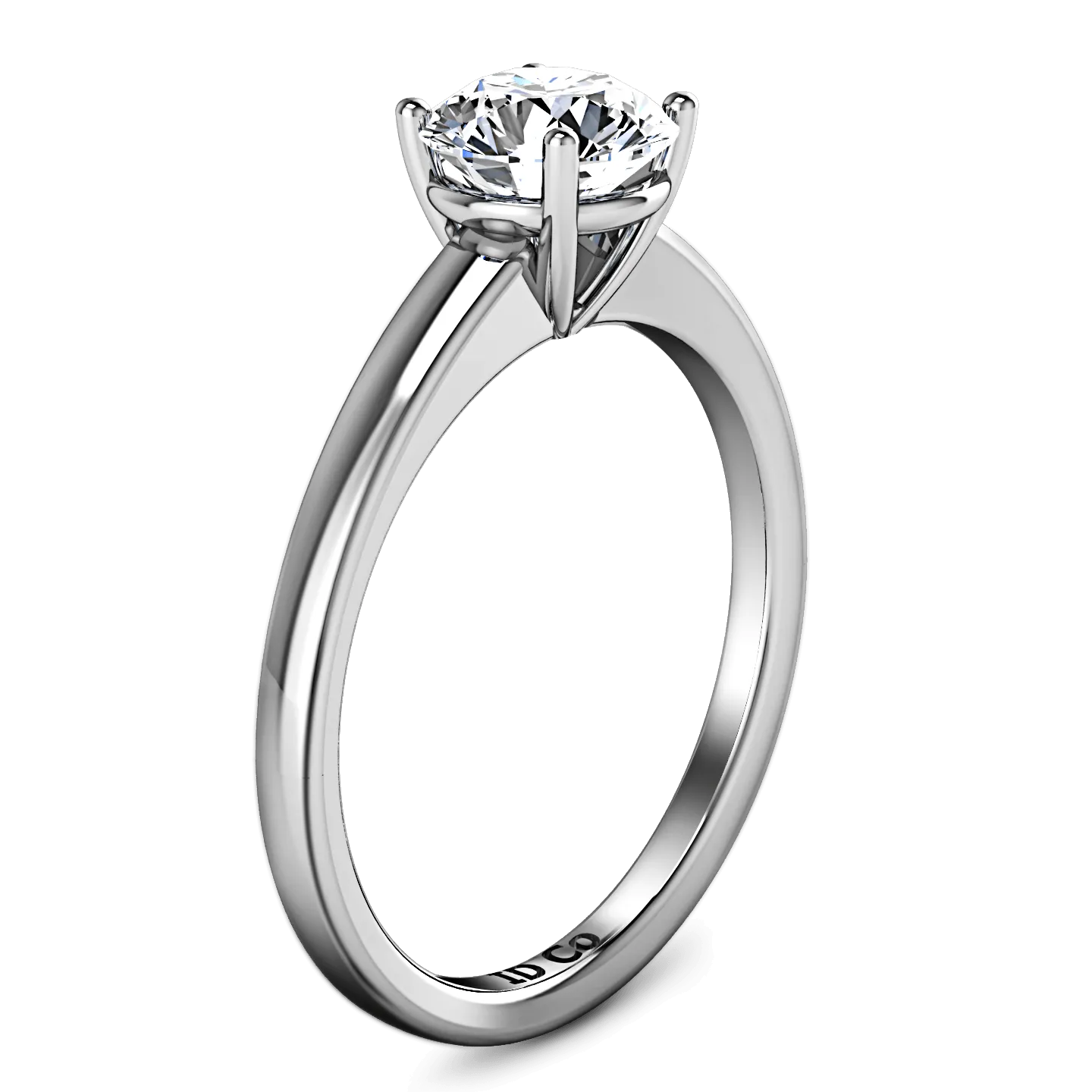 Round Diamond Solitaire Engagement Ring Nuovo 14K White Gold