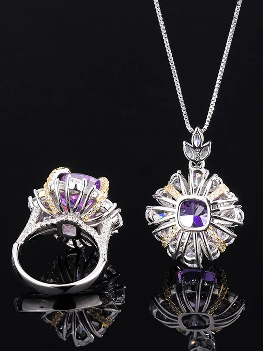 S925 Silver Luxury Amethyst Pendant MSN110810