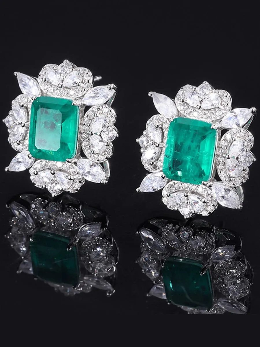 S925 Silver Ruby Stud Earrings MSN110811