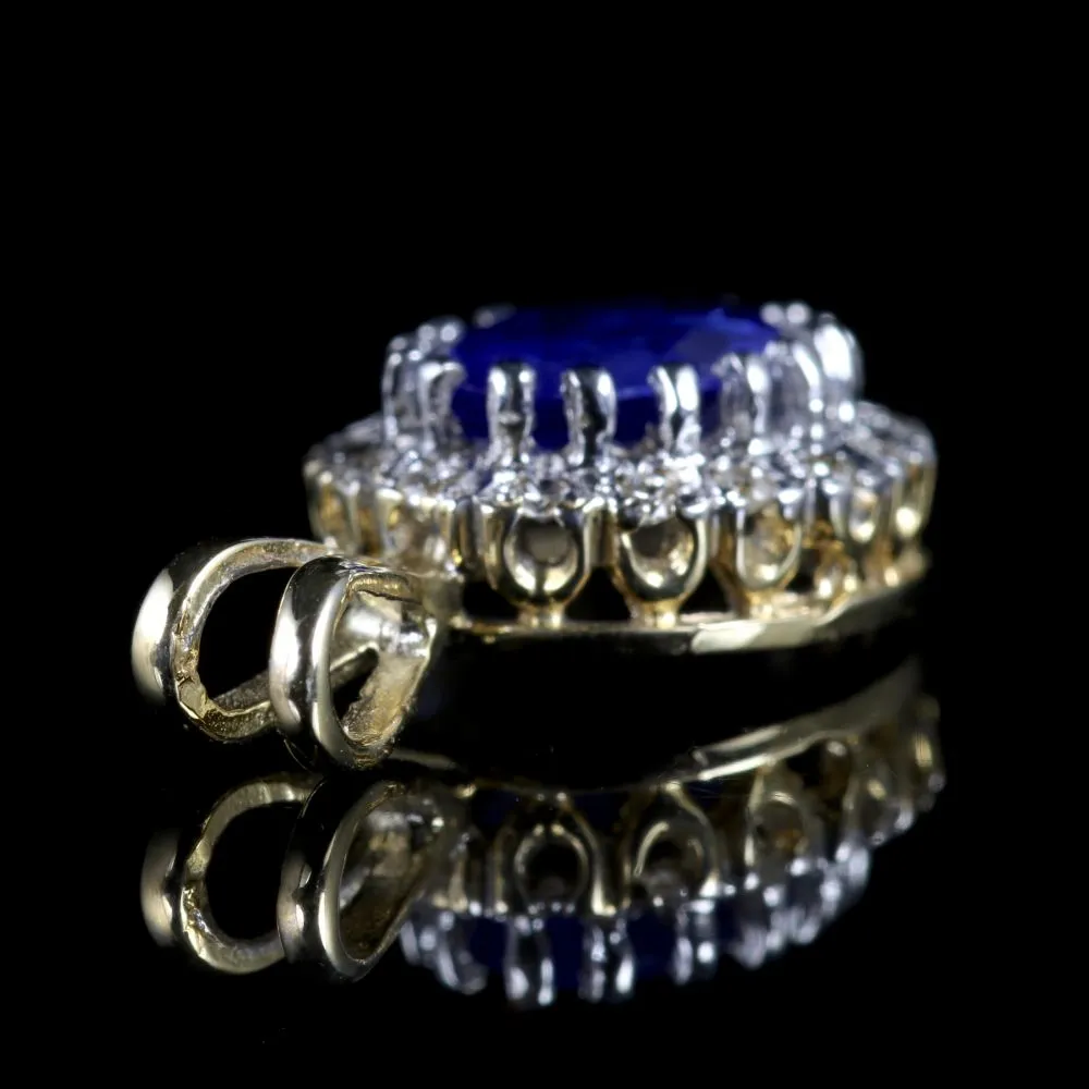 Sapphire Diamond Pendant 9Ct Gold Pendant