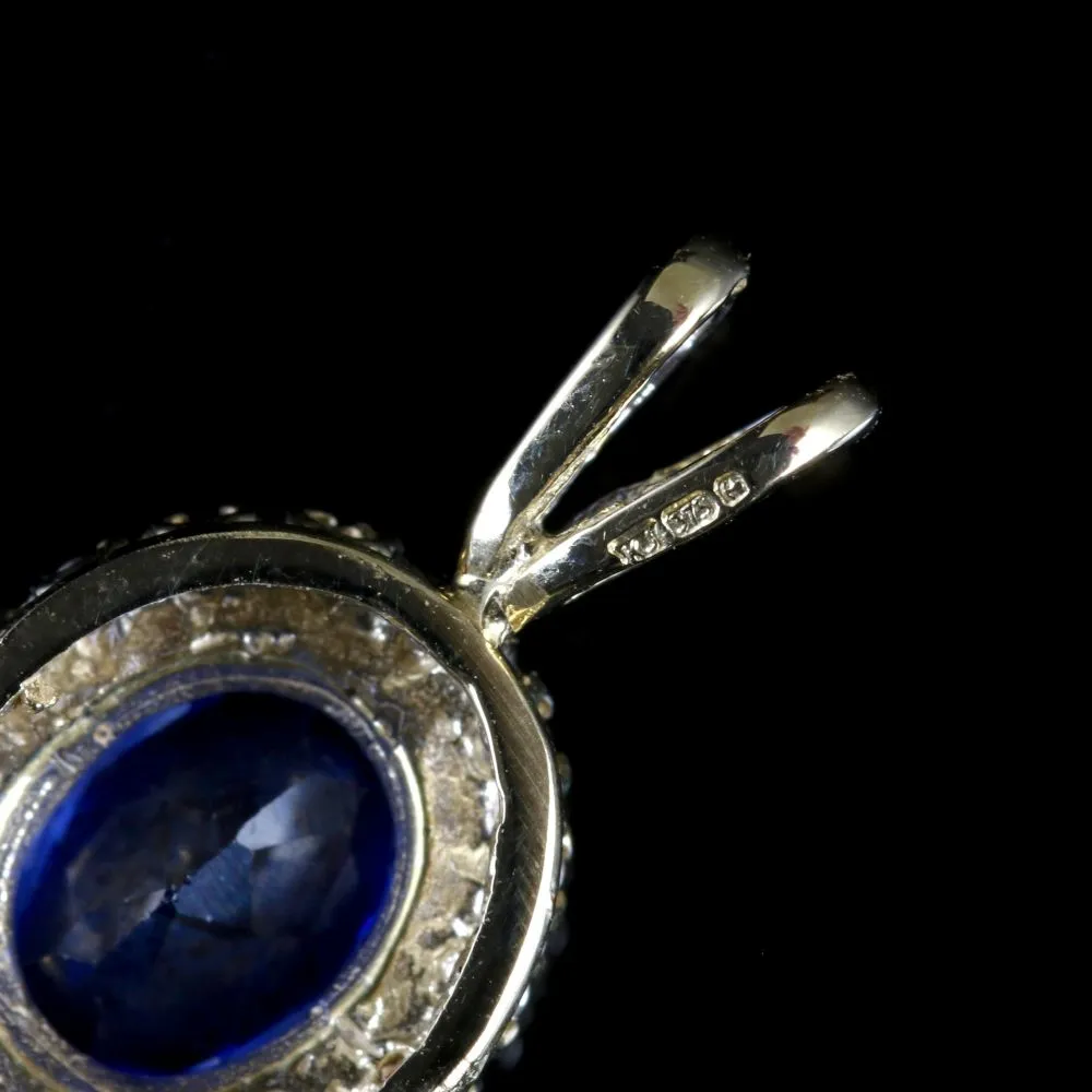 Sapphire Diamond Pendant 9Ct Gold Pendant