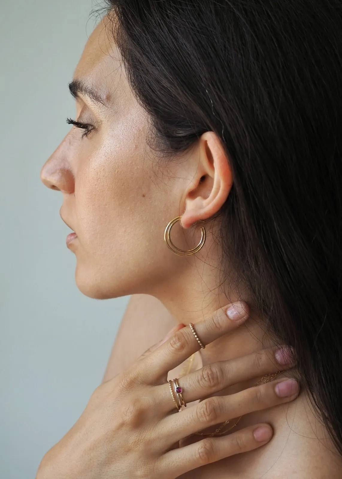 Satellite Hoop Stud Earrings