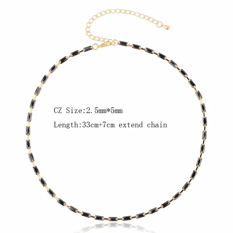 Sexy Short Sparking Rainbow Tennis Chain Chocker Necklace With AAA  CZ Fashion Personality Women Collar Jewellery bijoux femme