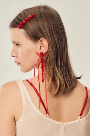 SIMONE ROCHA FLOWER HAIR CLIP RED