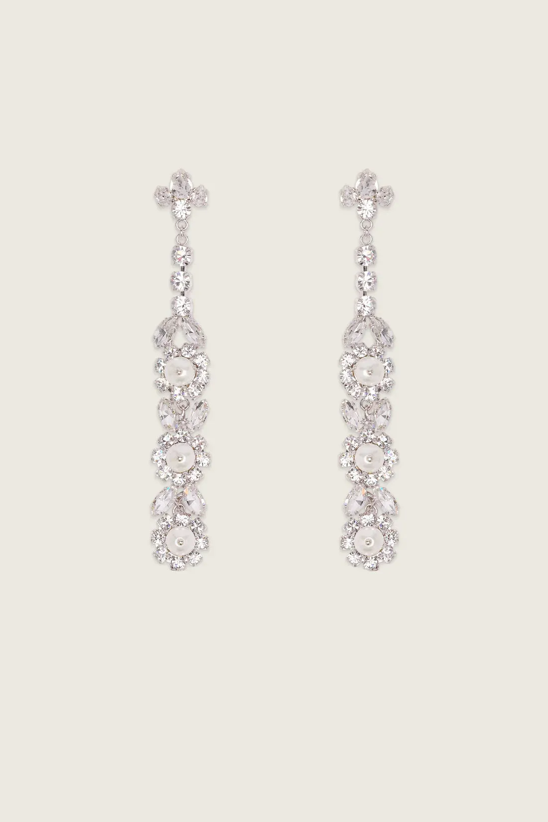 SIMONE ROCHA LONG VICTORIAN PEARL & CRYSTAL EARRINGS