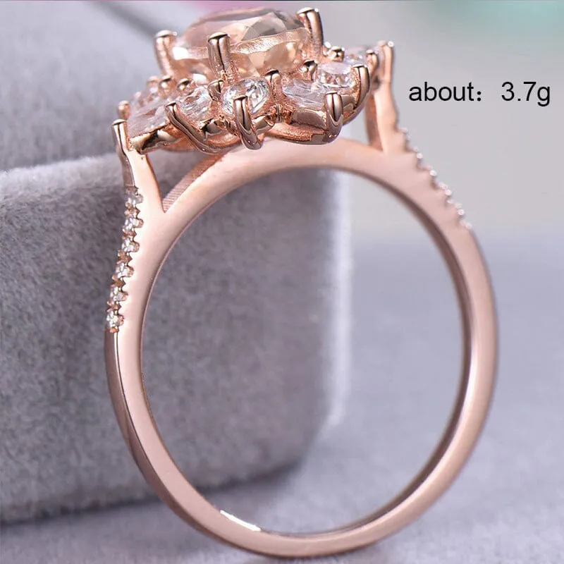 Snowflake Shaped Rose Gold Ring