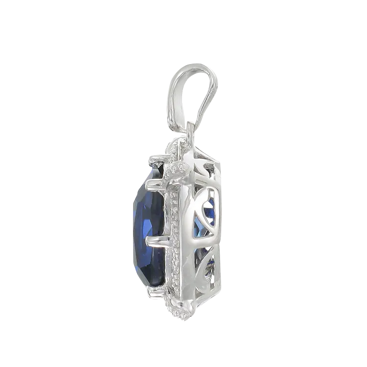 Sparkling Vintage Inspired Sapphire Pendant