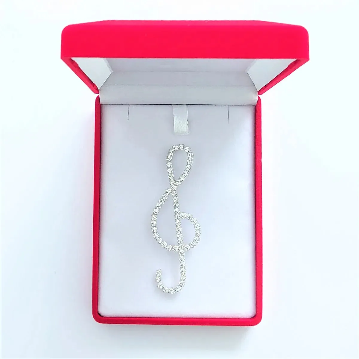 Swarovski Crystals Treble Clef Lapel Brooch