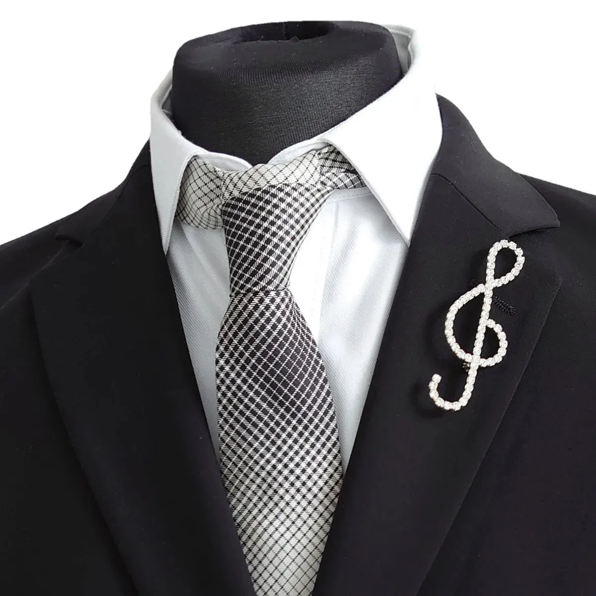 Swarovski Crystals Treble Clef Lapel Brooch