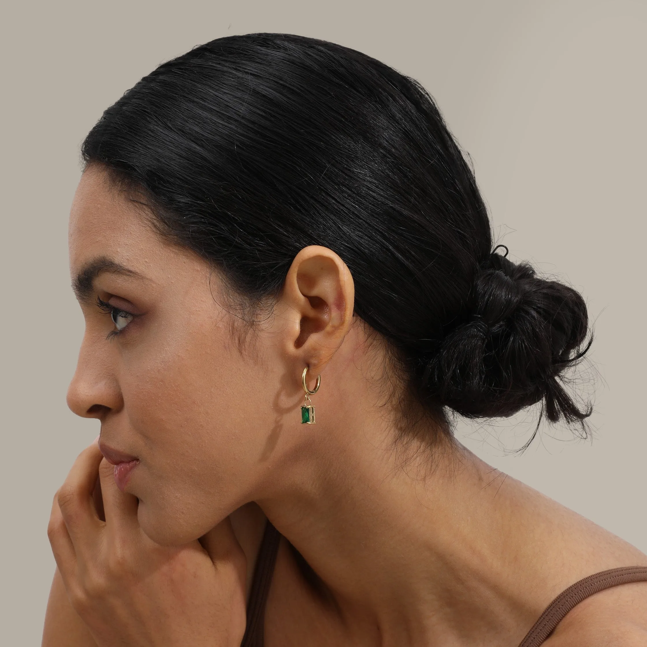 The emerald drop earrings