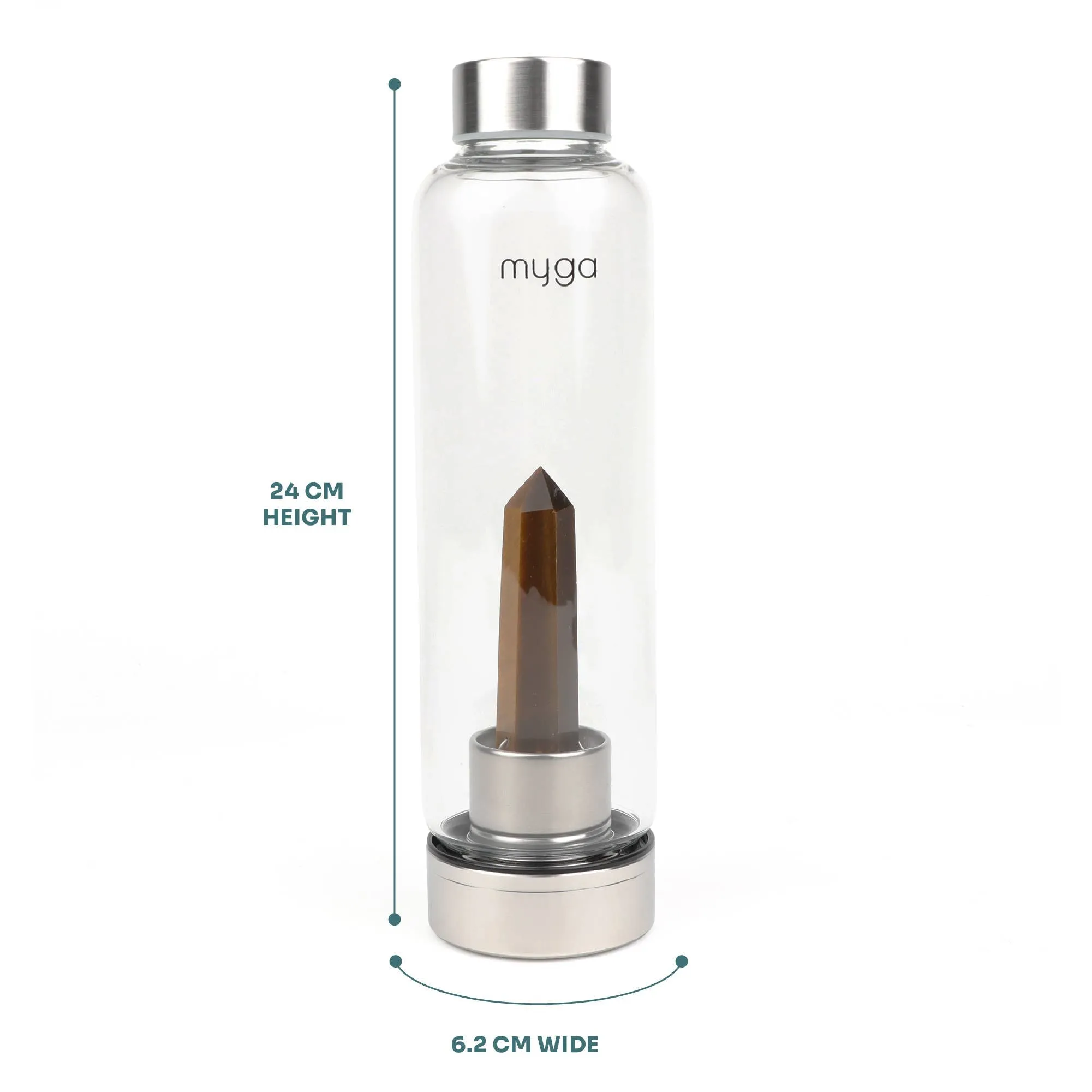 Tigers Eye Crystal Glass Water Bottle