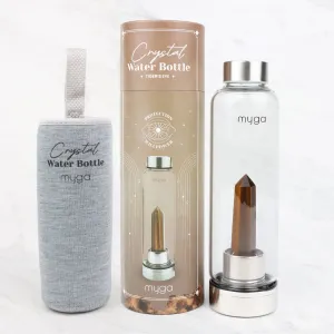 Tigers Eye Crystal Glass Water Bottle