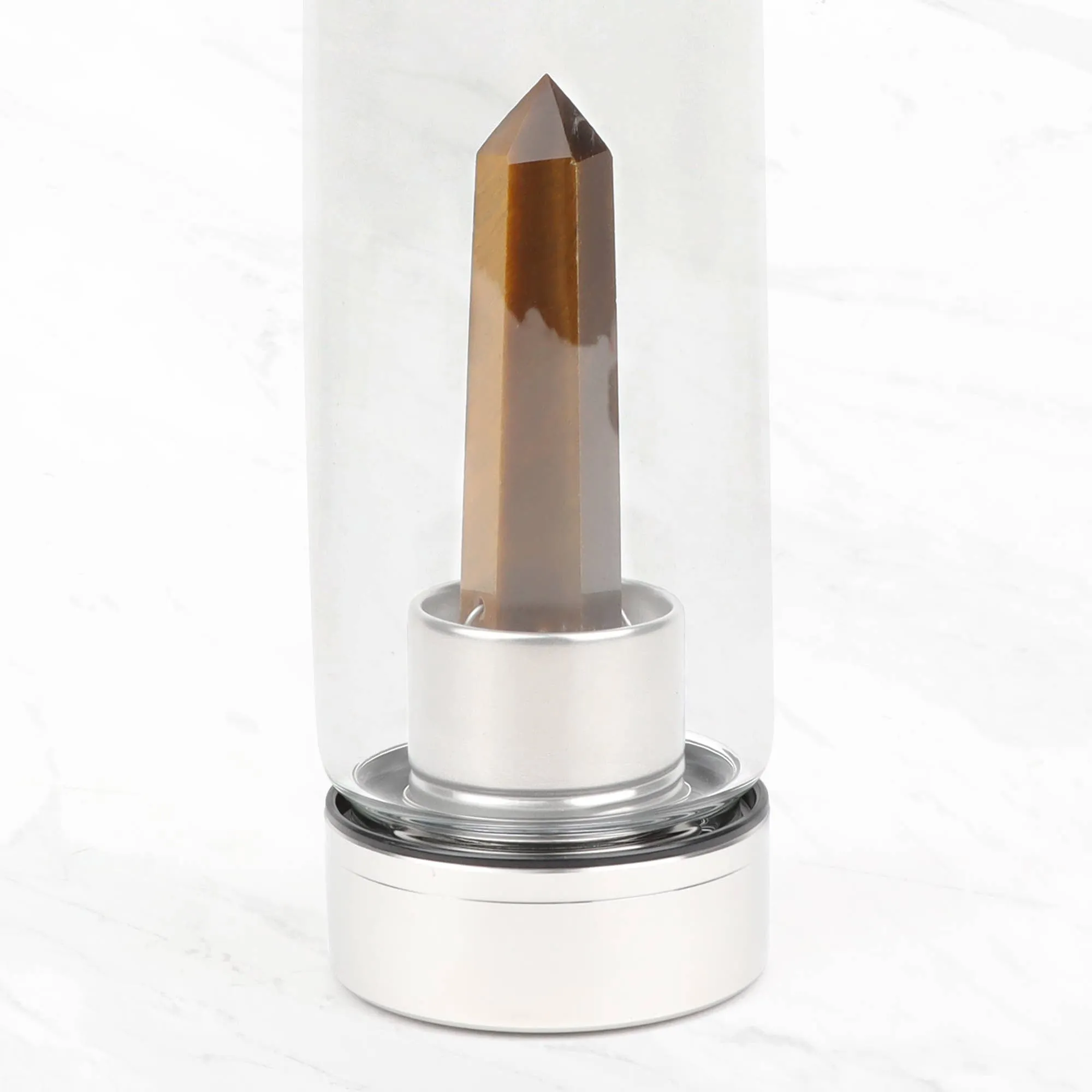 Tigers Eye Crystal Glass Water Bottle