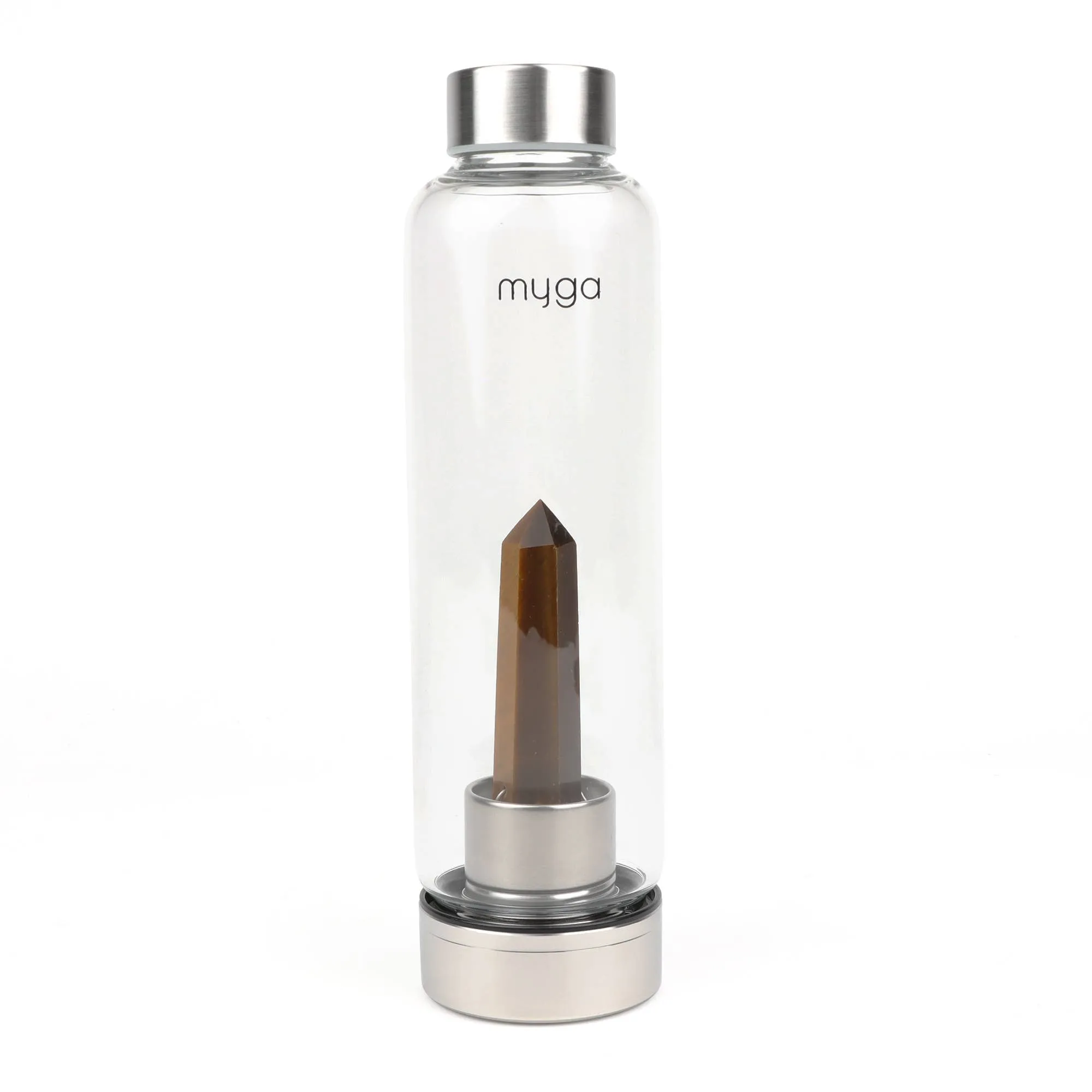 Tigers Eye Crystal Glass Water Bottle