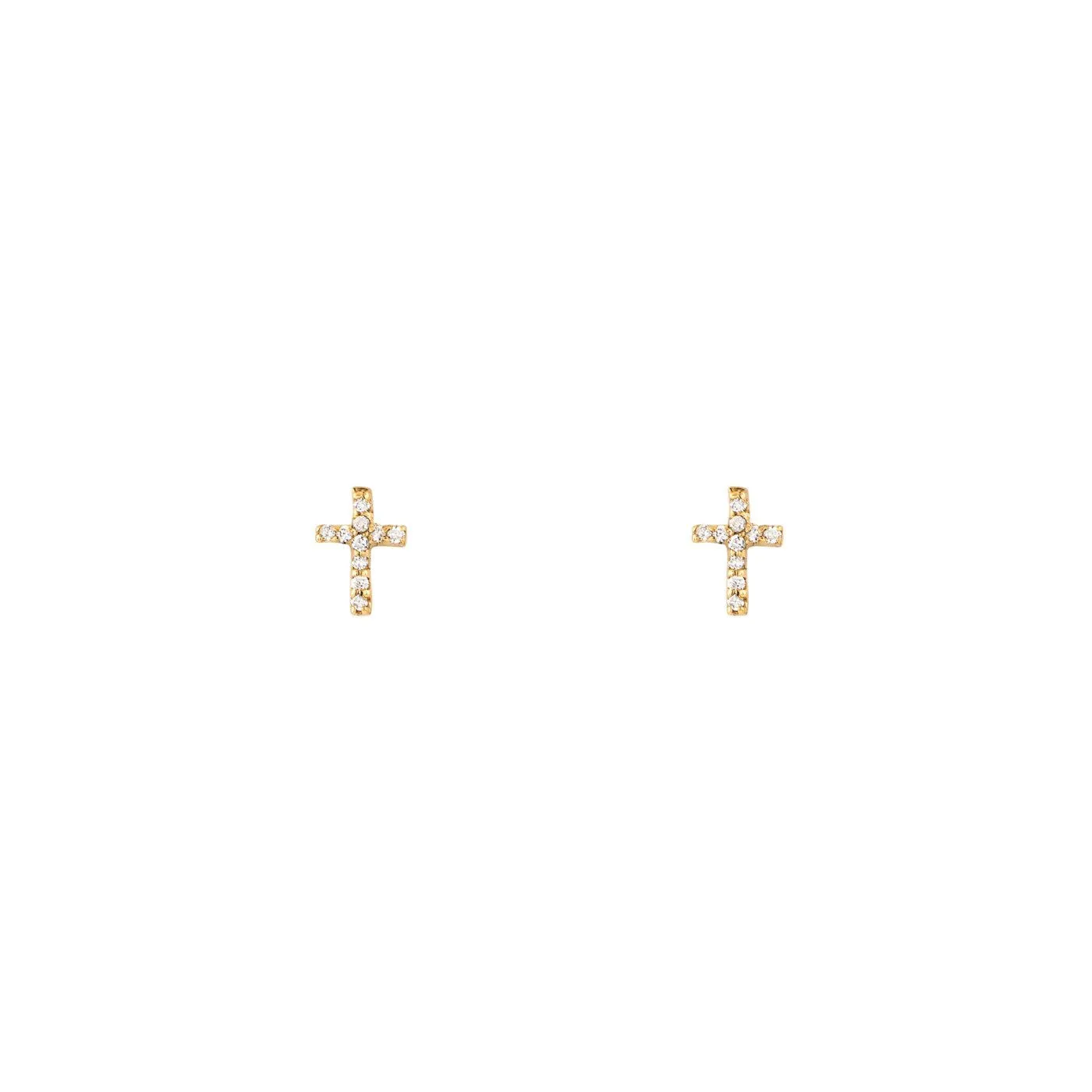 Tiny Diamond Cross Earrings