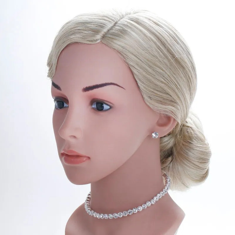 TREAZY Bridal Fashion Crystal Rhinestone Choker Necklace Women Wedding Accessories Tennis Chain Chokers Jewelry Collier Femme