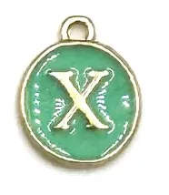 Turquoise Green Initial Letter Charms - Add On to Necklace