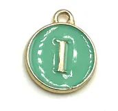 Turquoise Green Initial Letter Charms - Add On to Necklace