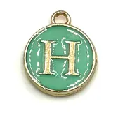 Turquoise Green Initial Letter Charms - Add On to Necklace