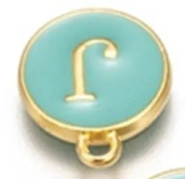 Turquoise Green Initial Letter Charms - Add On to Necklace