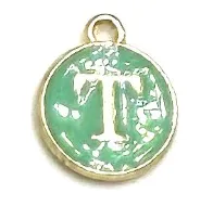 Turquoise Green Initial Letter Charms - Add On to Necklace