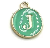 Turquoise Green Initial Letter Charms - Add On to Necklace