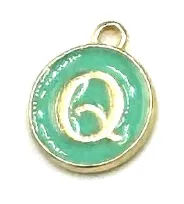 Turquoise Green Initial Letter Charms - Add On to Necklace