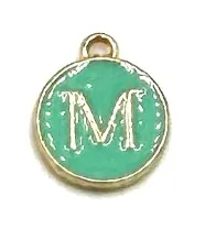 Turquoise Green Initial Letter Charms - Add On to Necklace