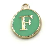 Turquoise Green Initial Letter Charms - Add On to Necklace
