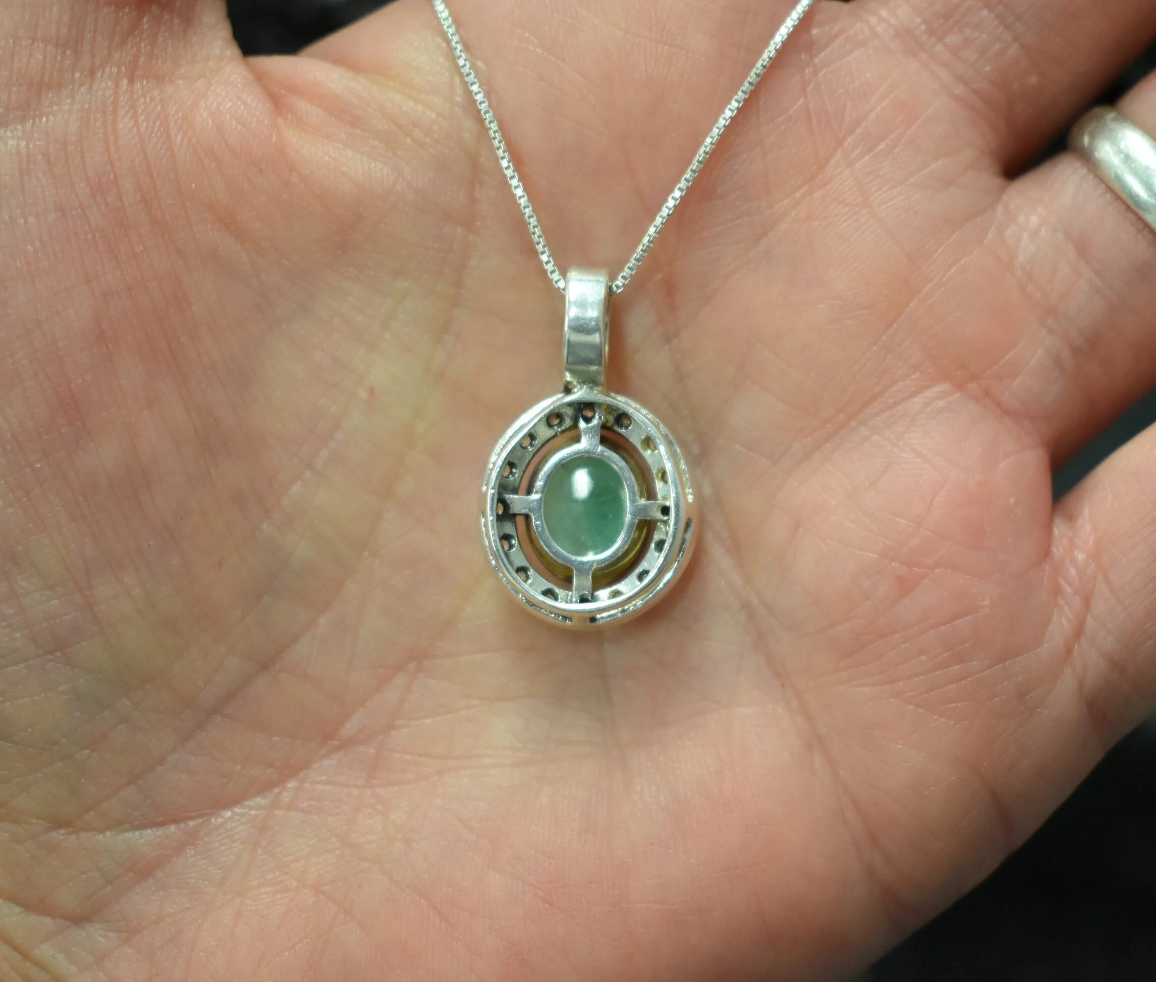 Victorian Emerald Pendant - Genuine Emerald Necklace - Green May Birthstone Pendant
