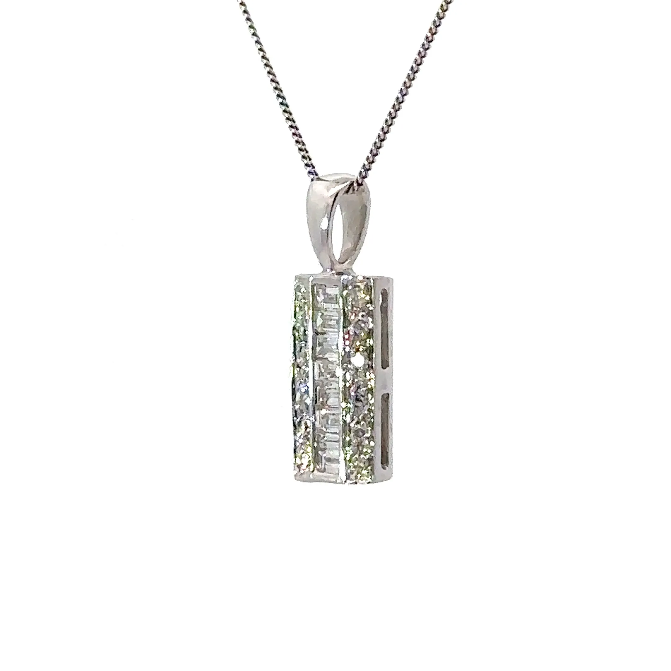 Vintage Baguette Diamond Pendant