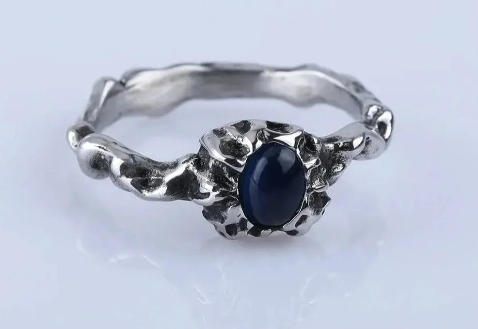Vintage Natural Stone Amulet Protection Ring