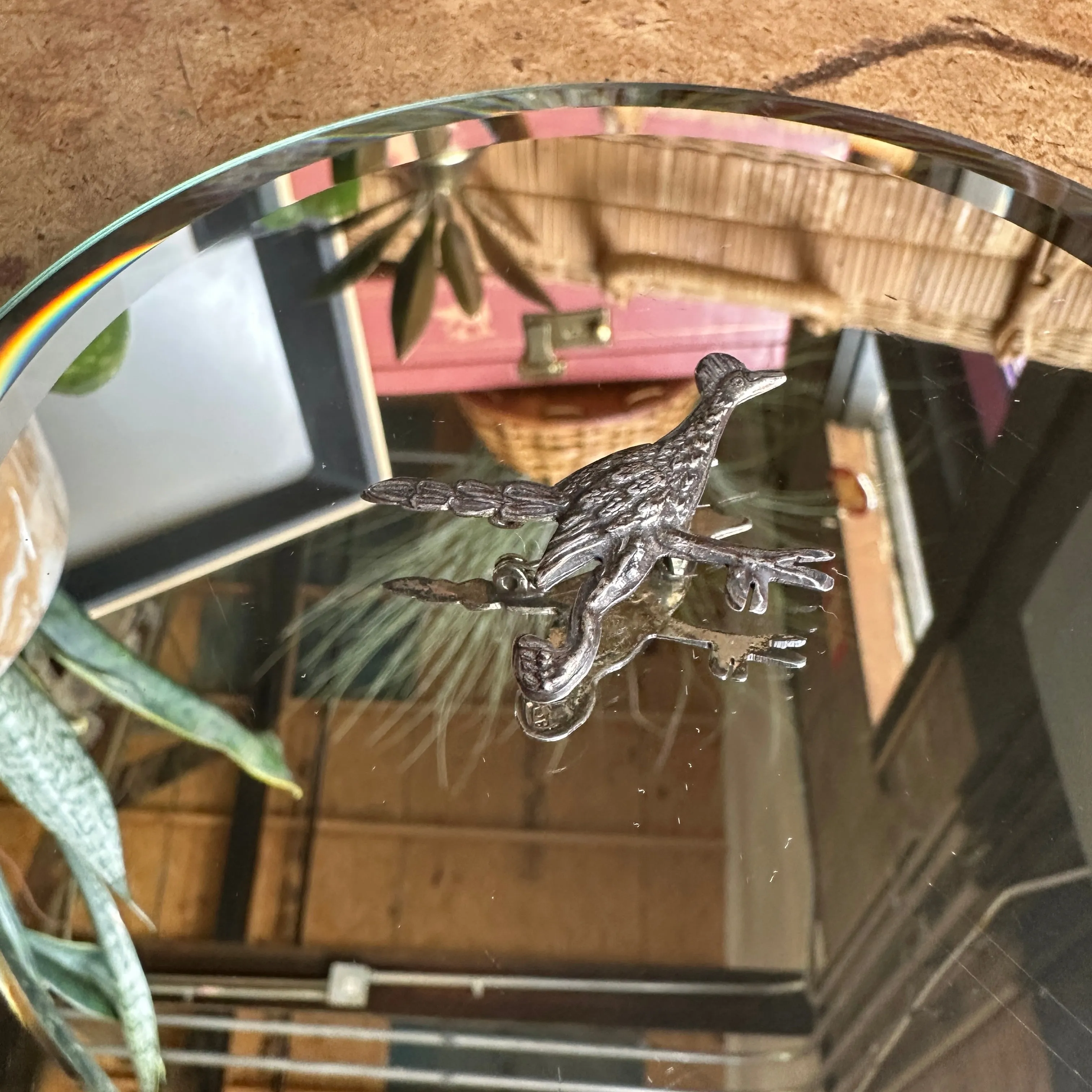 vintage sterling silver roadrunner brooch